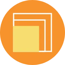 The logo in Formcentric corporate identity, shown with three different rectangles in different sizes to illustrate the scalability of the form manager.